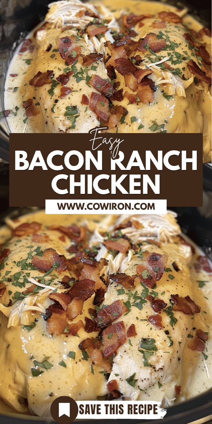 Crockpot Bacon Ranch Chicken Recipe