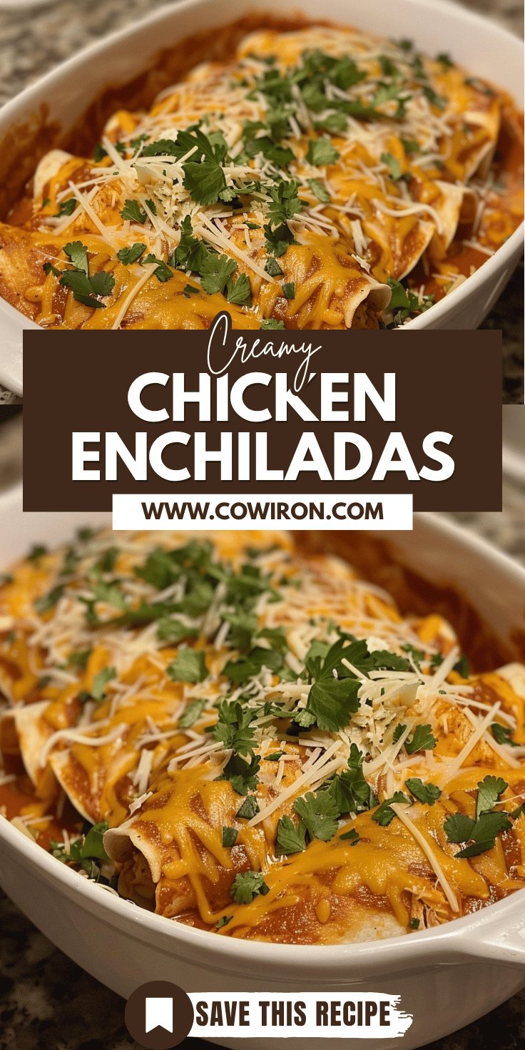 Creamy Crockpot Chicken Enchiladas