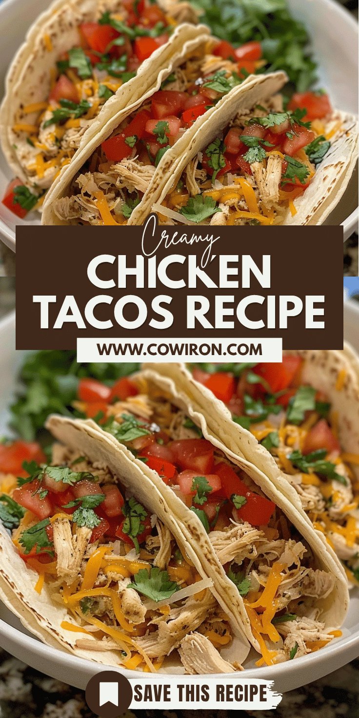Creamy Crockpot Chicken Tacos