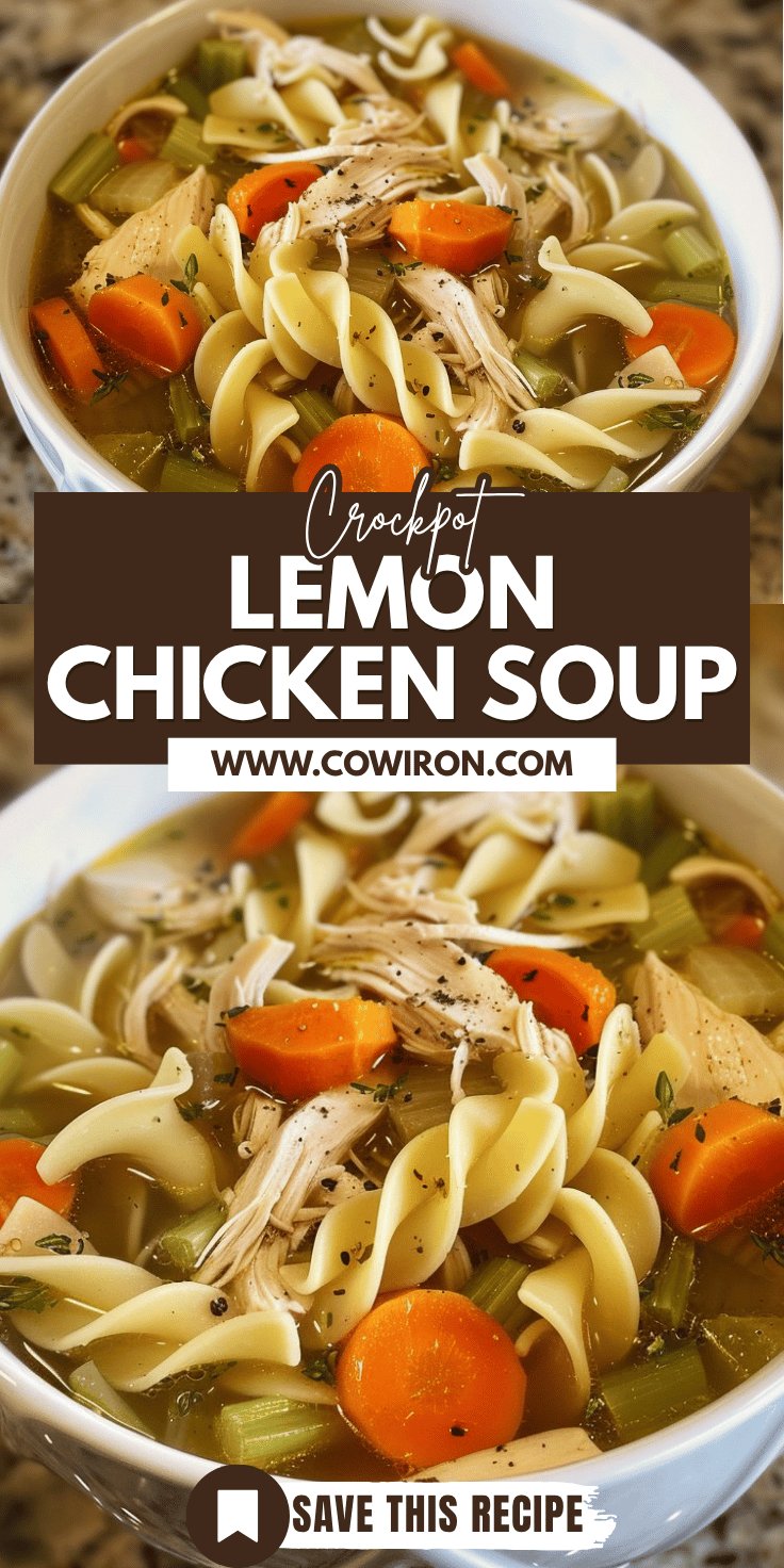 Crockpot Lemon Chicken Noodle Soup Recipe