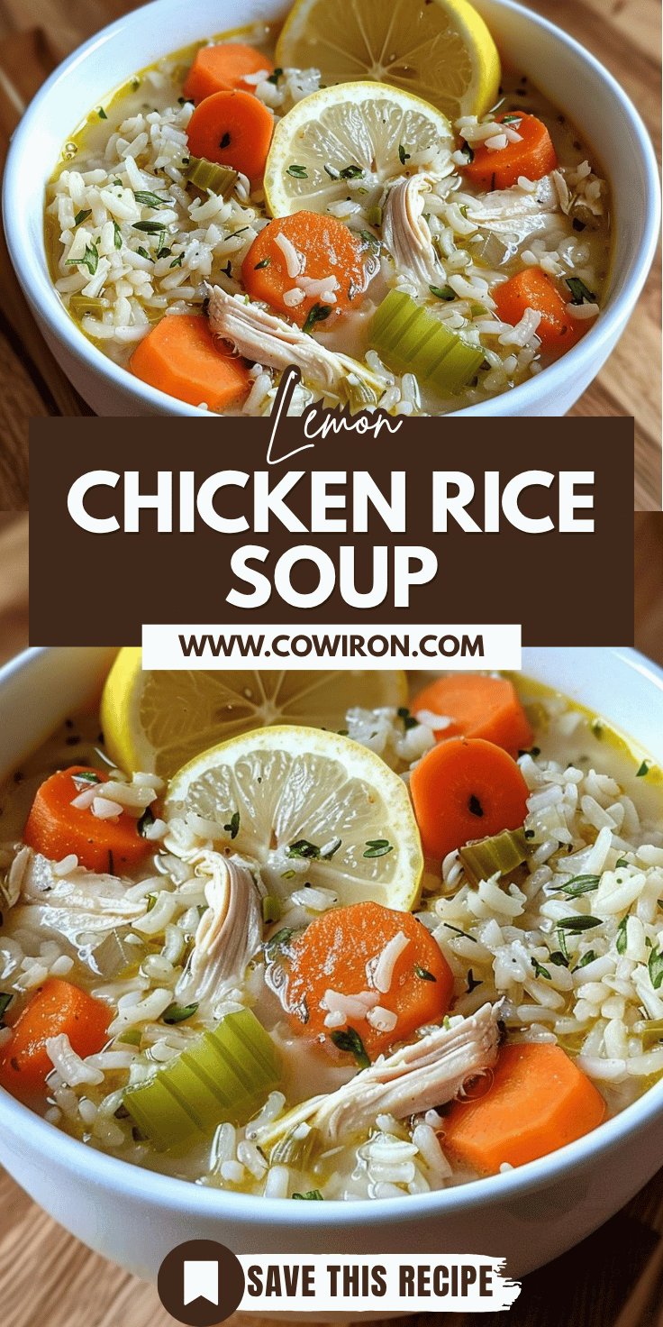 Slow Cooker Lemon Chicken Rice Soup Recipe