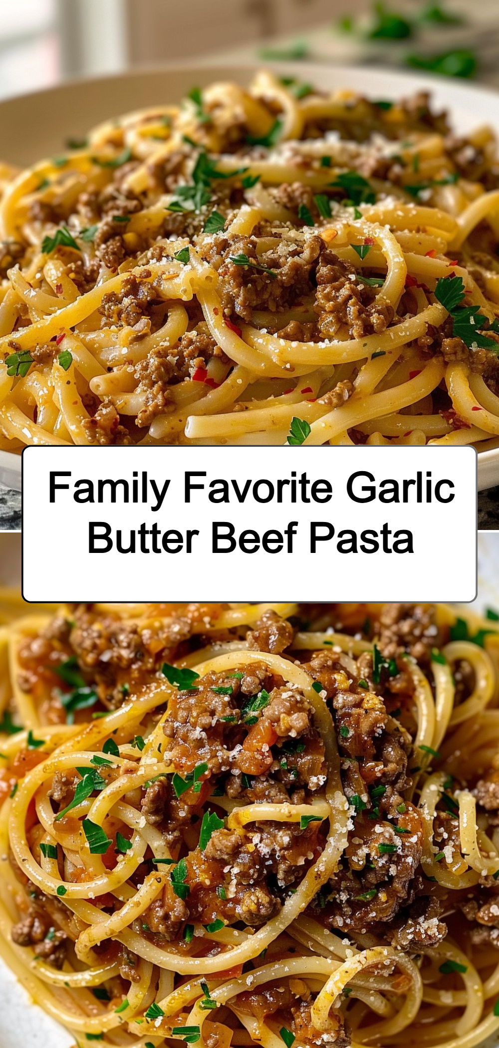Family Favorite Garlic Butter Beef Pasta