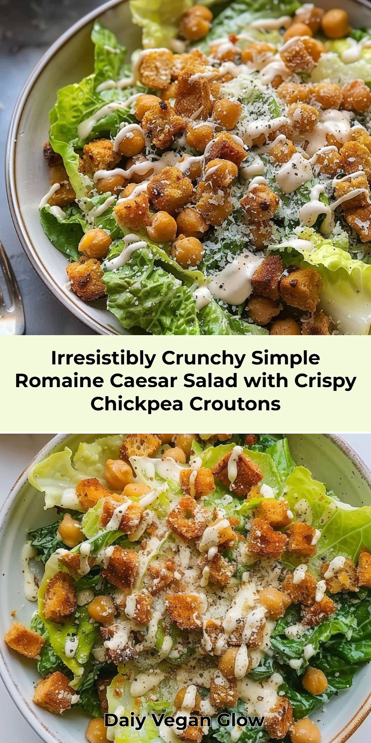 Romaine Caesar Salad with Crispy Chickpea Croutons