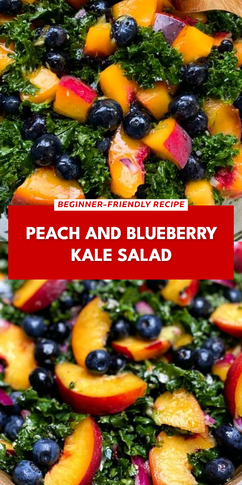 Peach and Blueberry Kale Salad