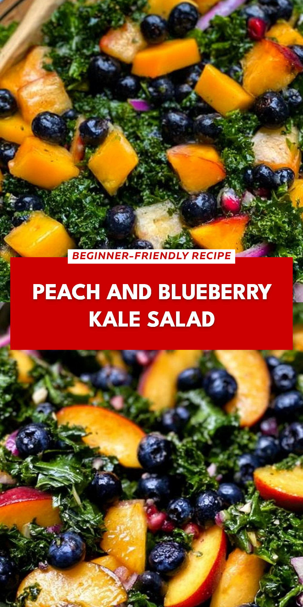 Peach and Blueberry Kale Salad