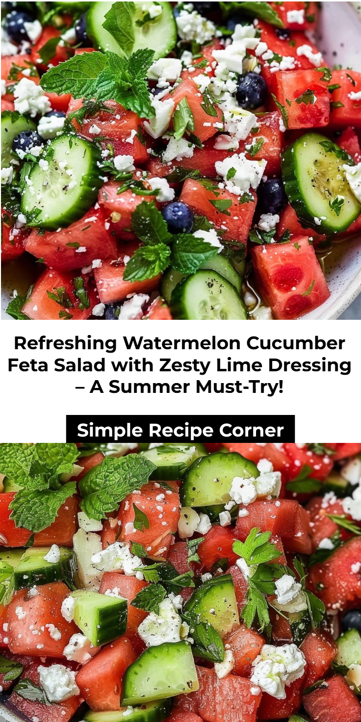Watermelon and Cucumber Feta Salad