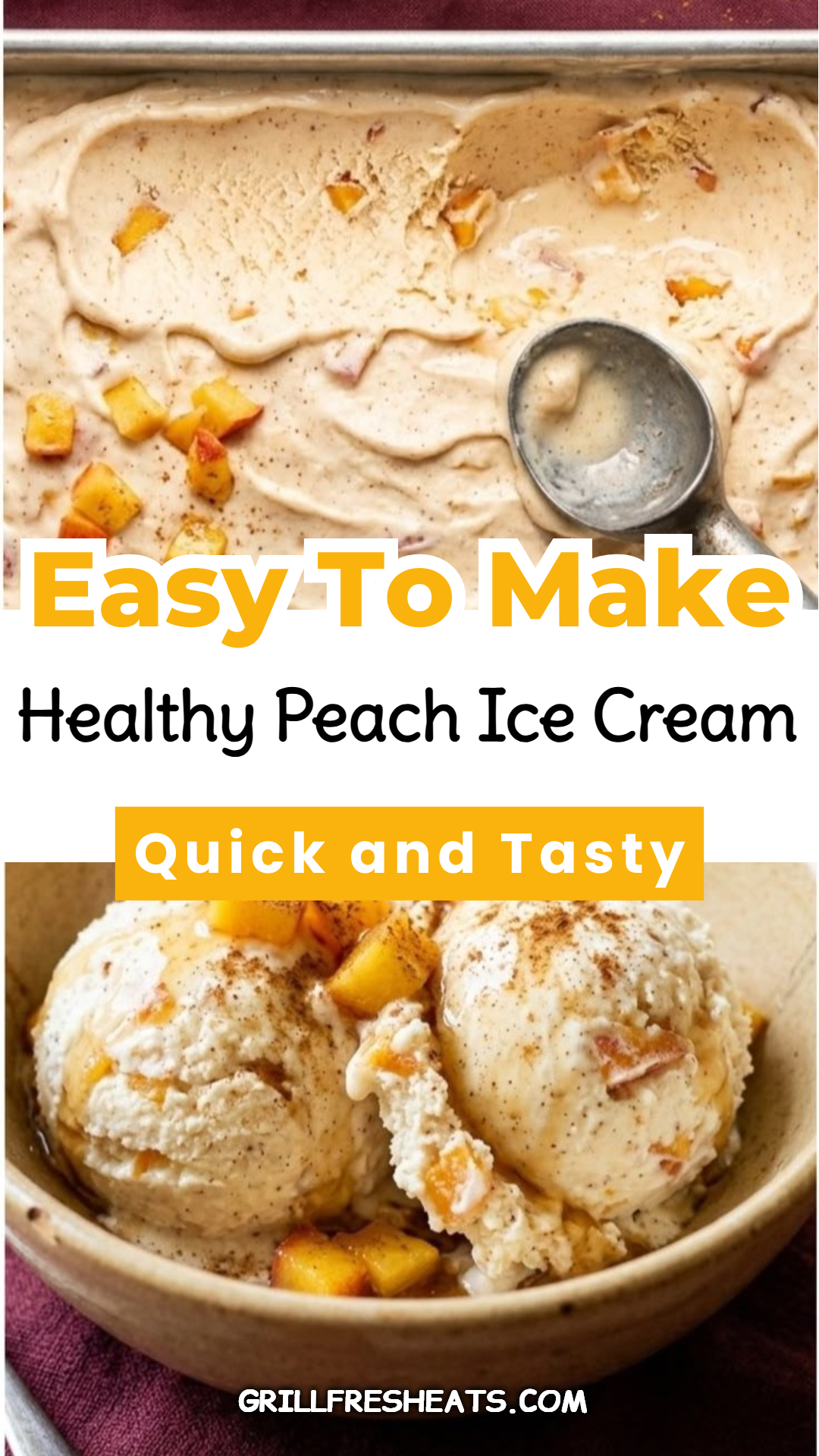 Healthy Peach Ice Cream 1 Healthy Peach Ice Cream