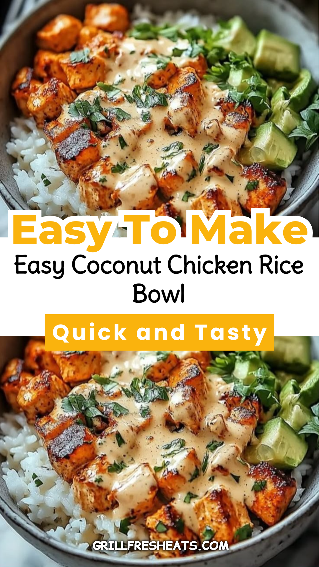 Easy Coconut Chicken Rice Bowl 1 Easy Coconut Chicken Rice Bowl