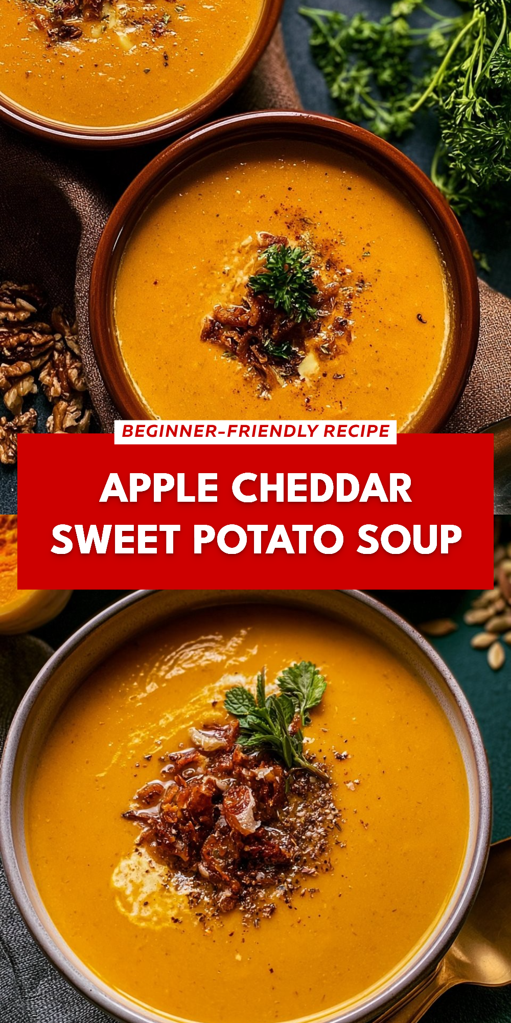 Apple Cheddar Sweet Potato Soup