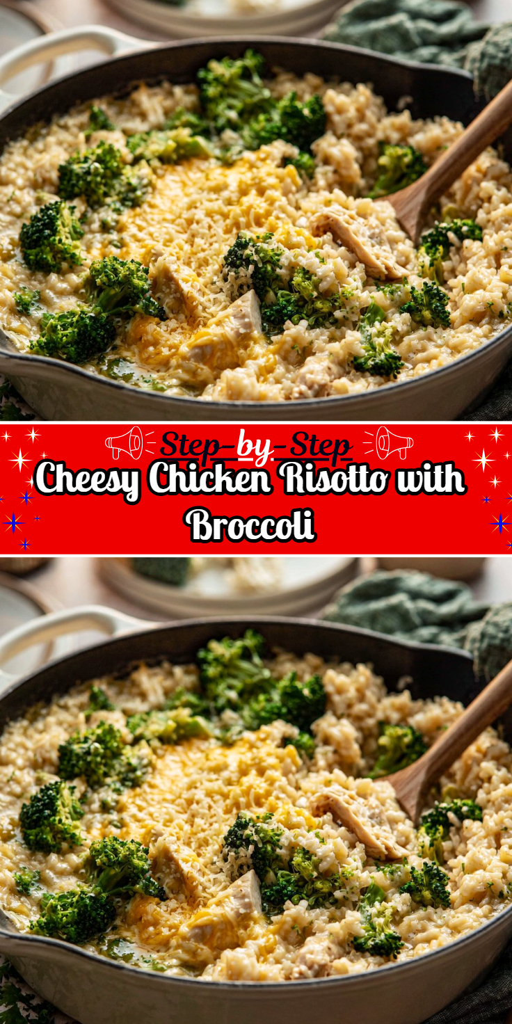 Cheesy Chicken Risotto with Broccoli