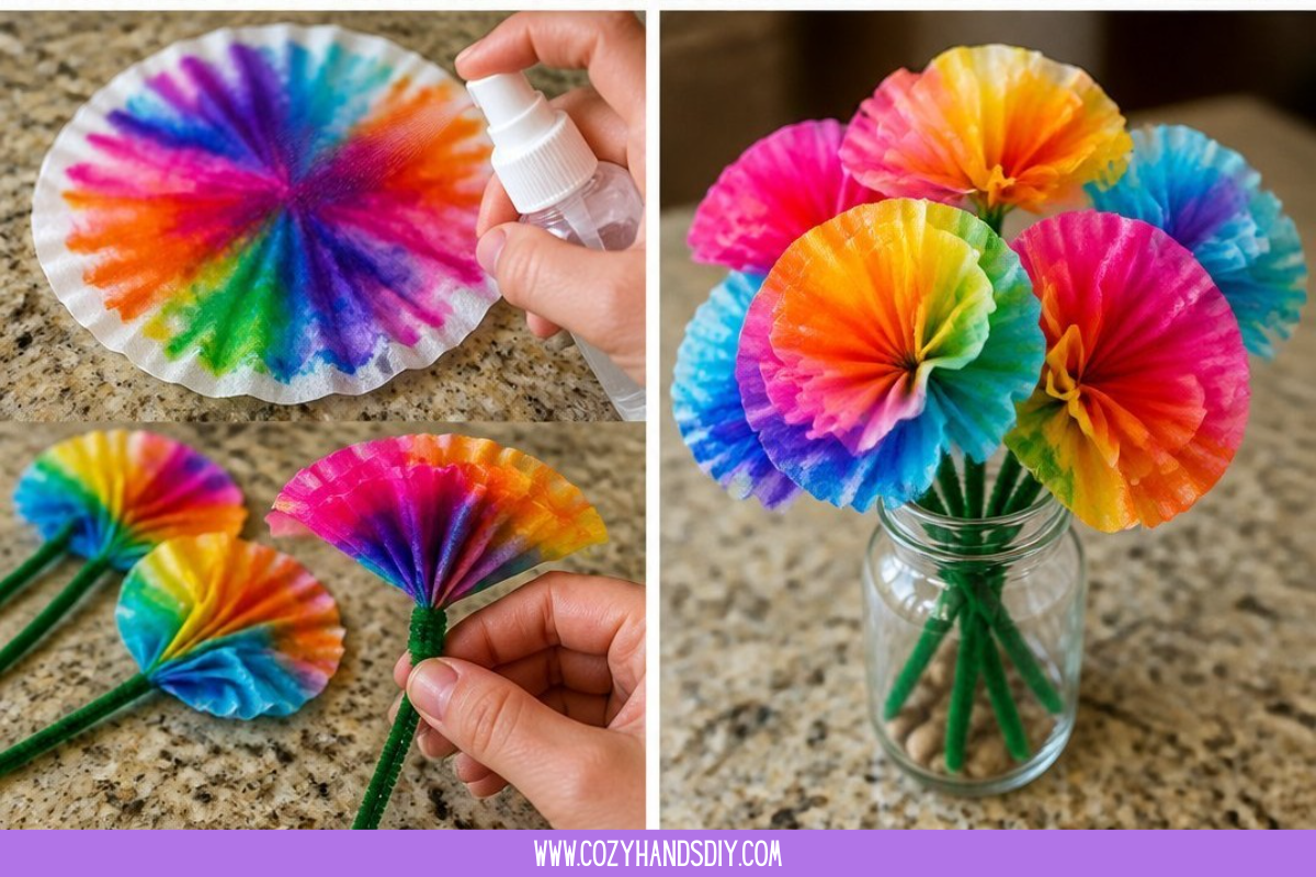 Tie-Dye Coffee Filter Flowers Become Calming 5 Tie-Dye Coffee Filter Flowers Become Calming