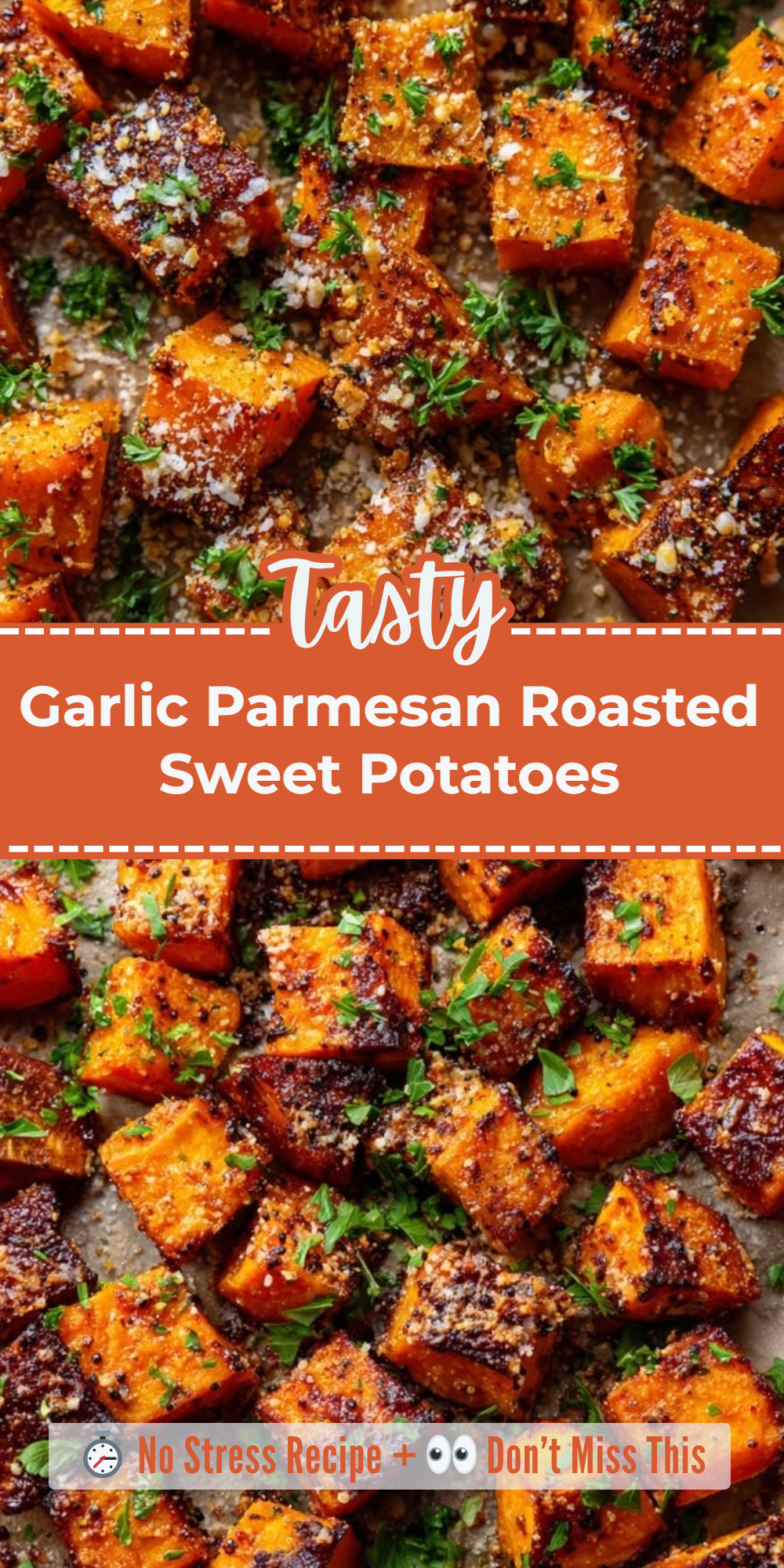 Garlic Parmesan Roasted Sweet Potatoes