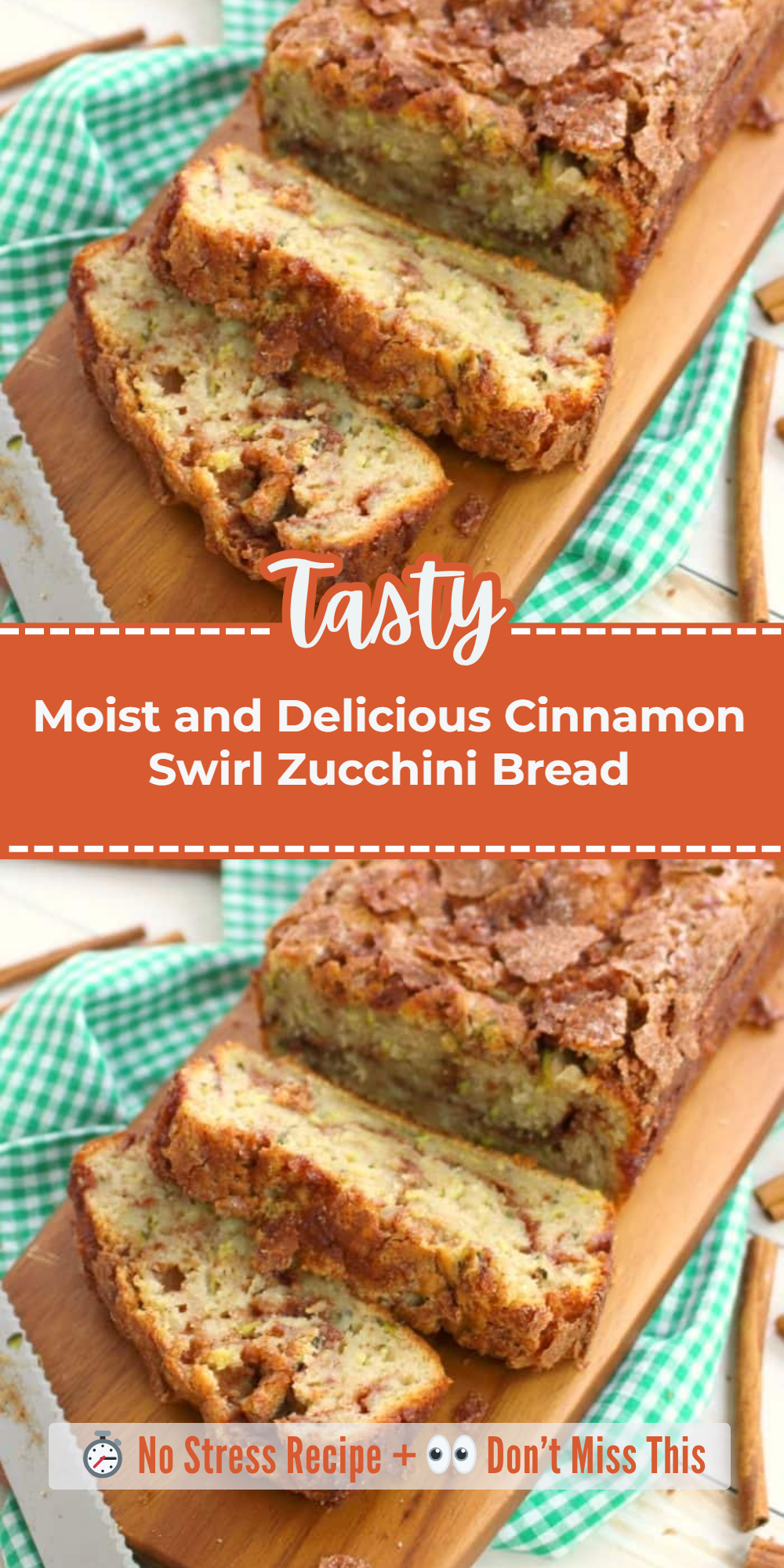 Moist and Delicious Cinnamon Swirl Zucchini Bread