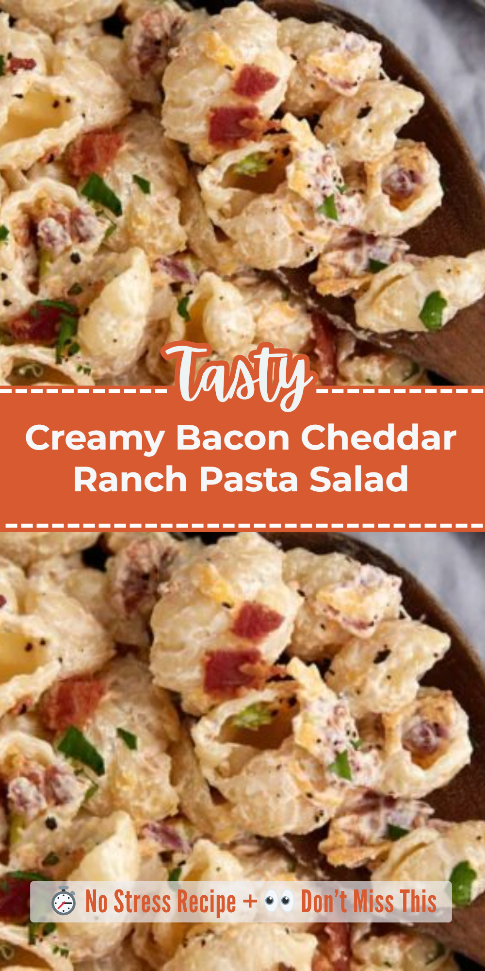 Creamy Bacon Cheddar Ranch Pasta Salad