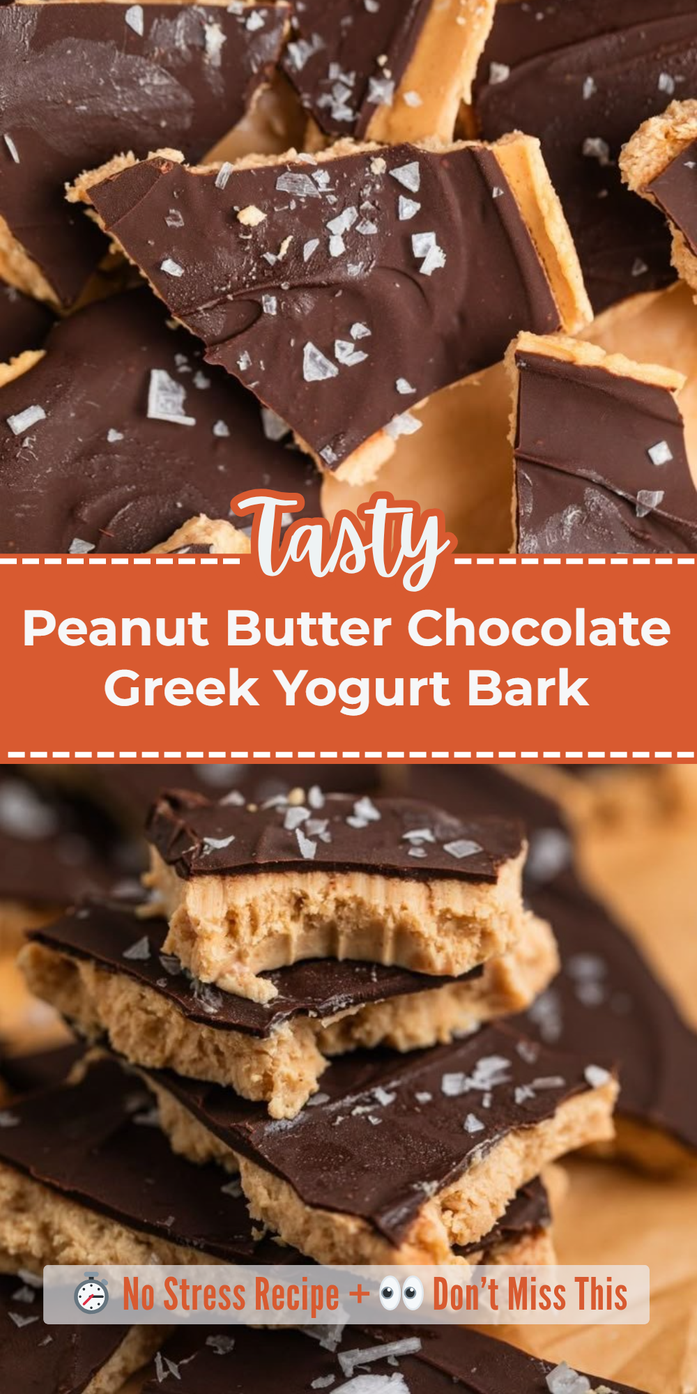 Peanut Butter Chocolate Greek Yogurt Bark