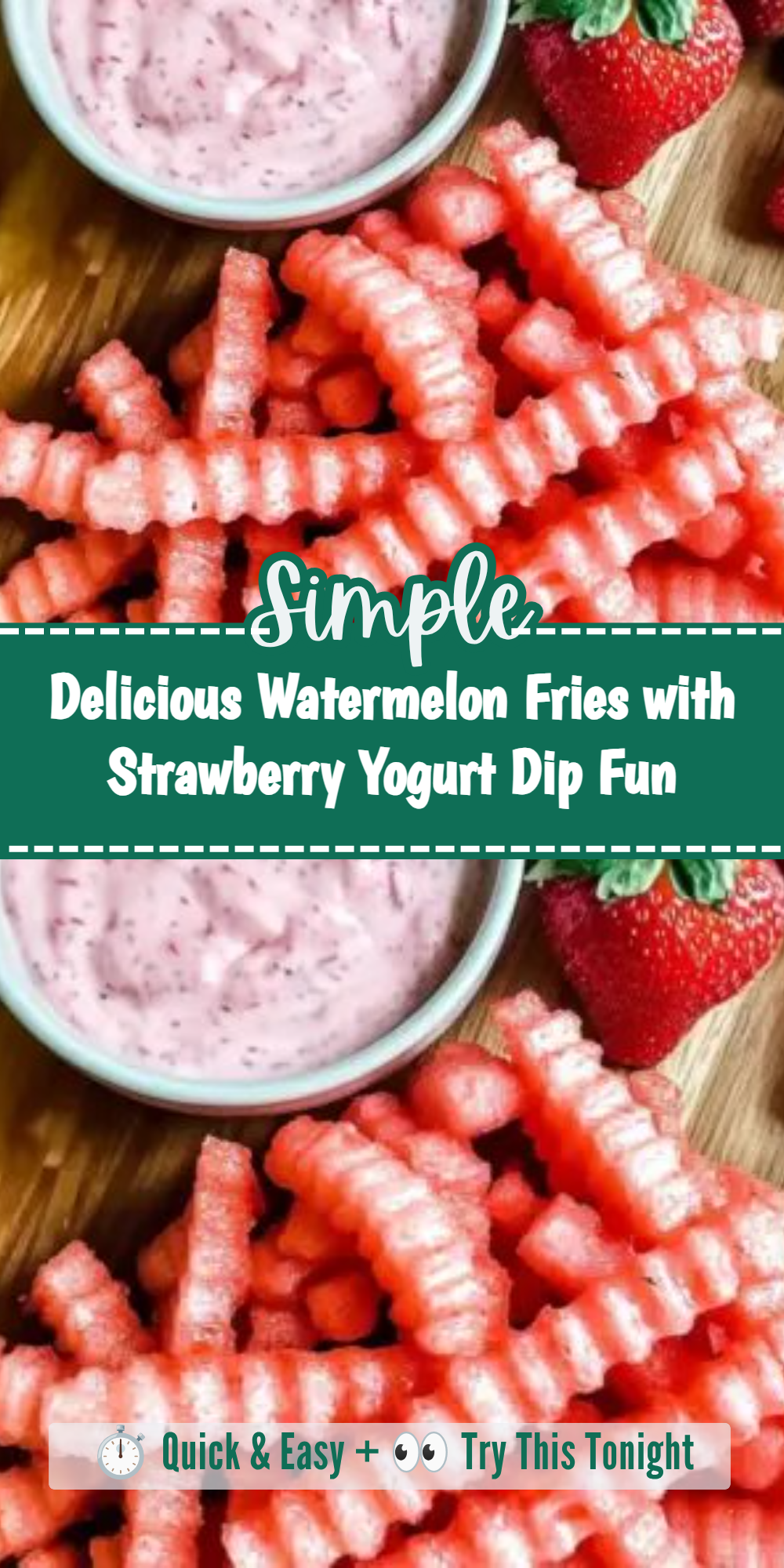 Delicious Watermelon Fries with Strawberry Yogurt Dip Fun