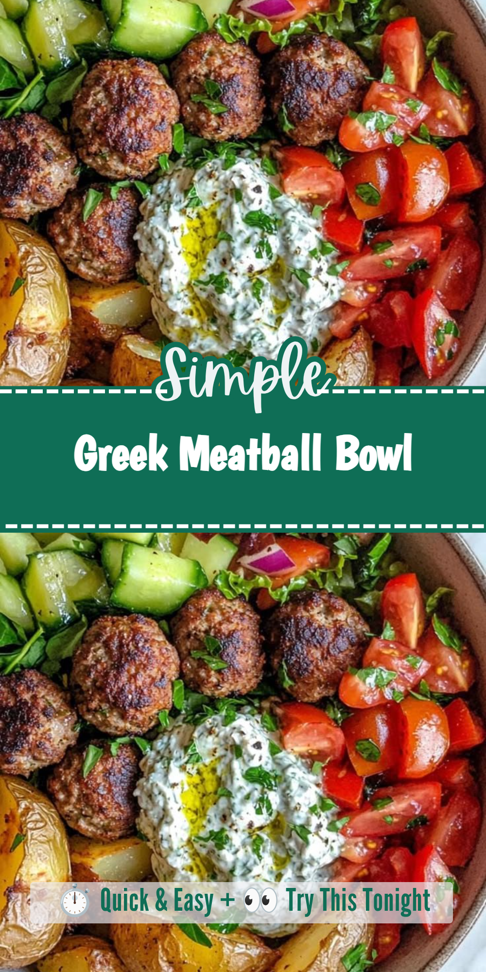 Greek Meatball Bowl
