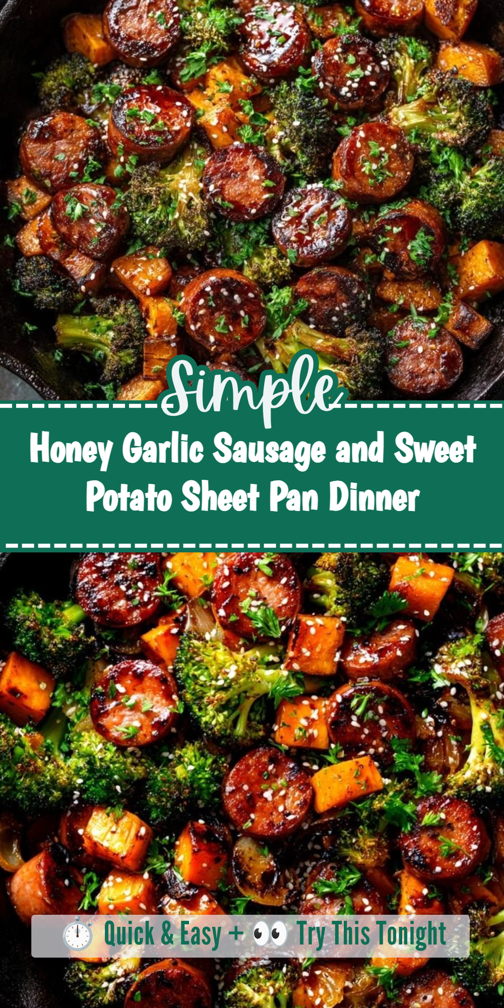 Honey Garlic Sausage and Sweet Potato Sheet Pan Dinner