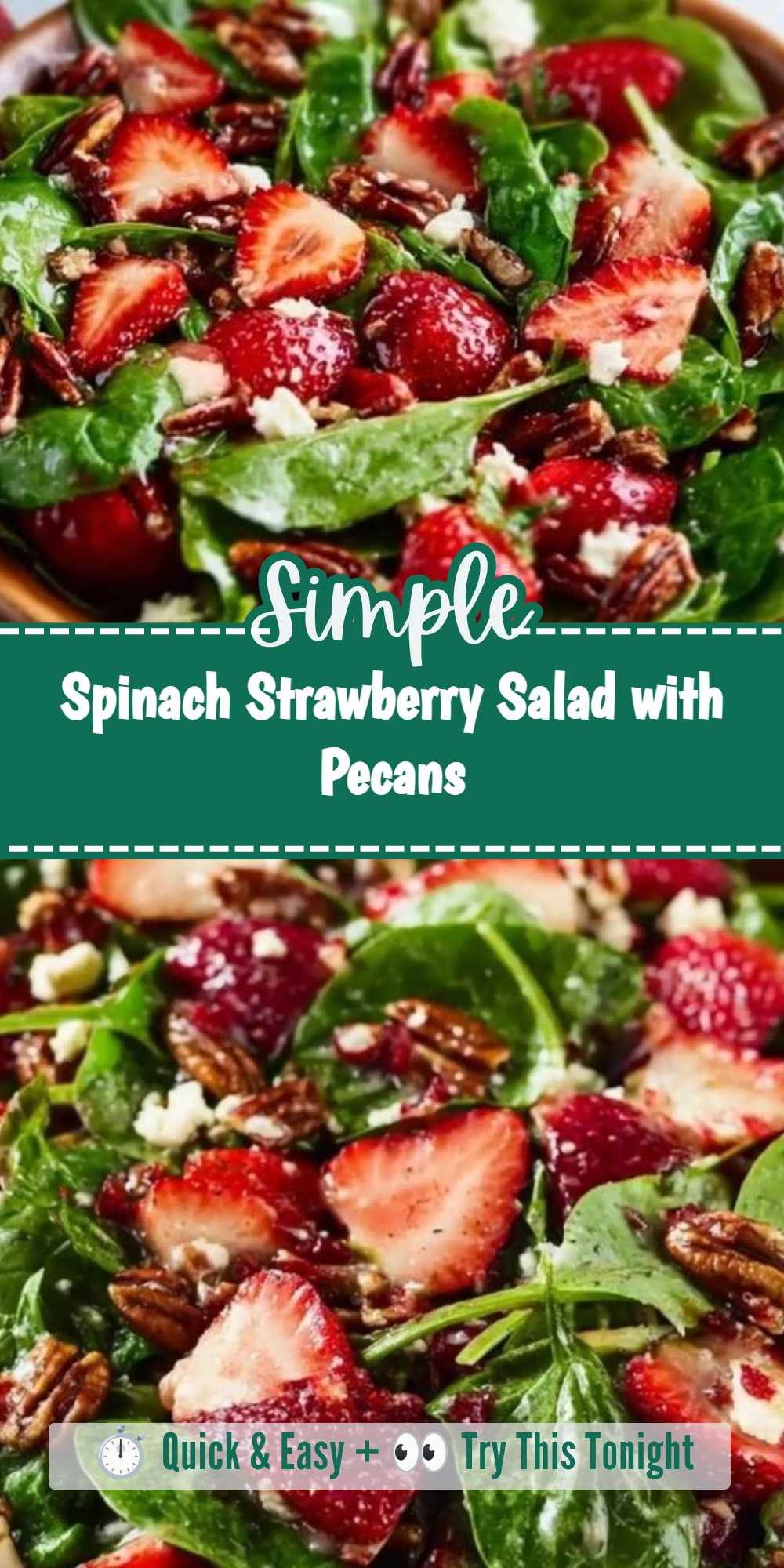 Spinach Strawberry Salad with Pecans