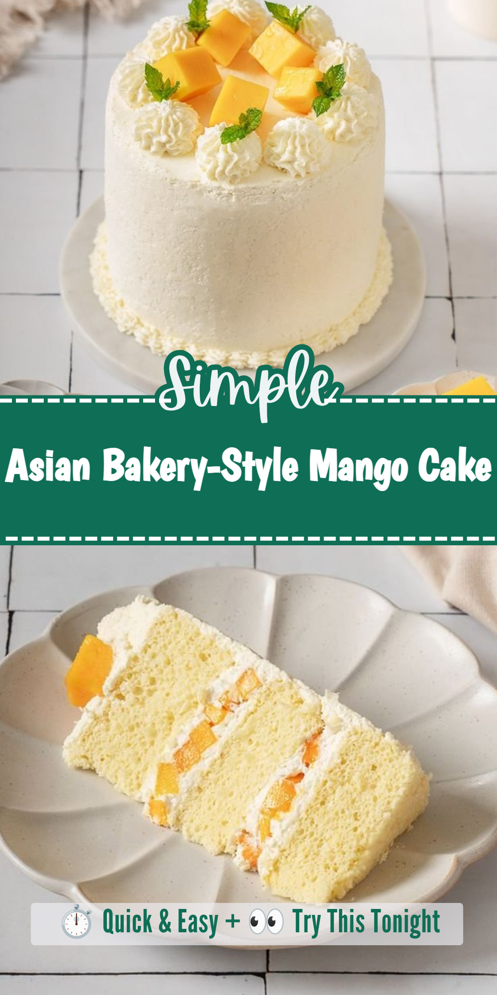 Asian Bakery-Style Mango Cake
