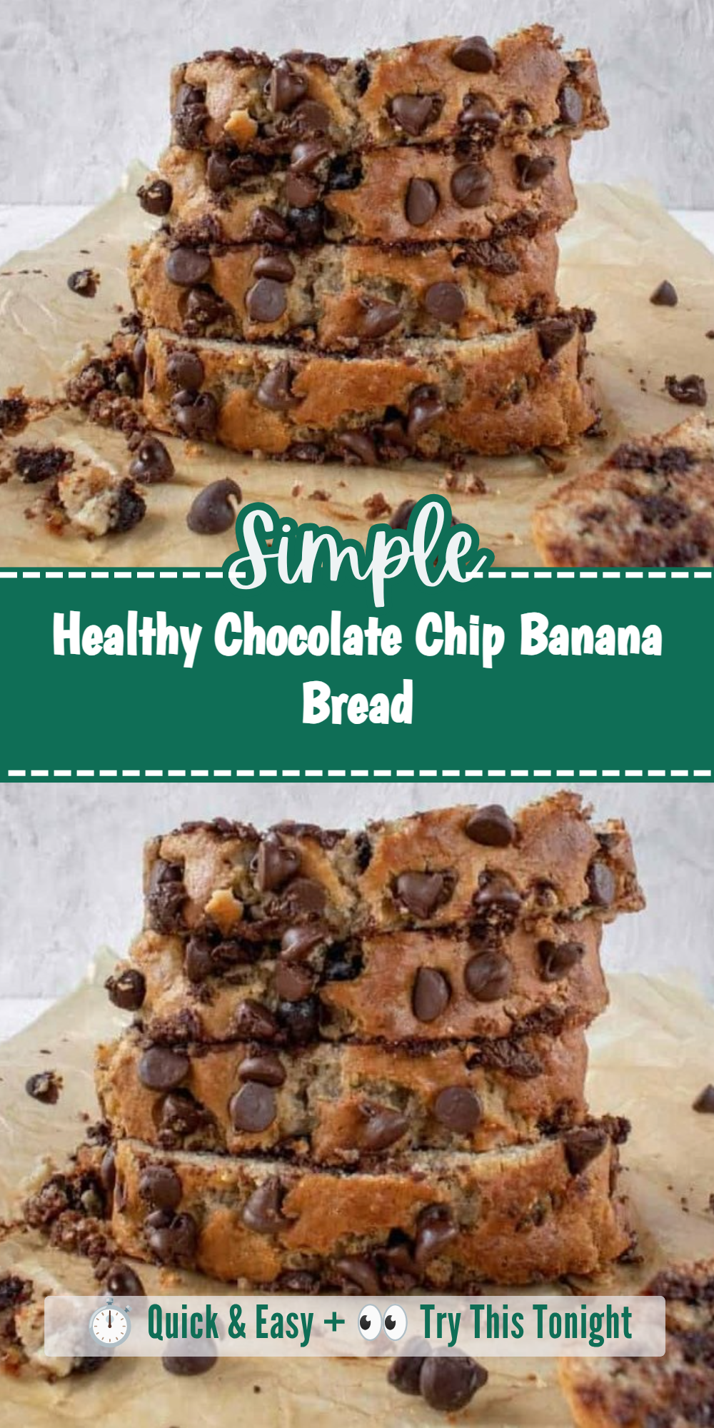 Healthy Chocolate Chip Banana Bread