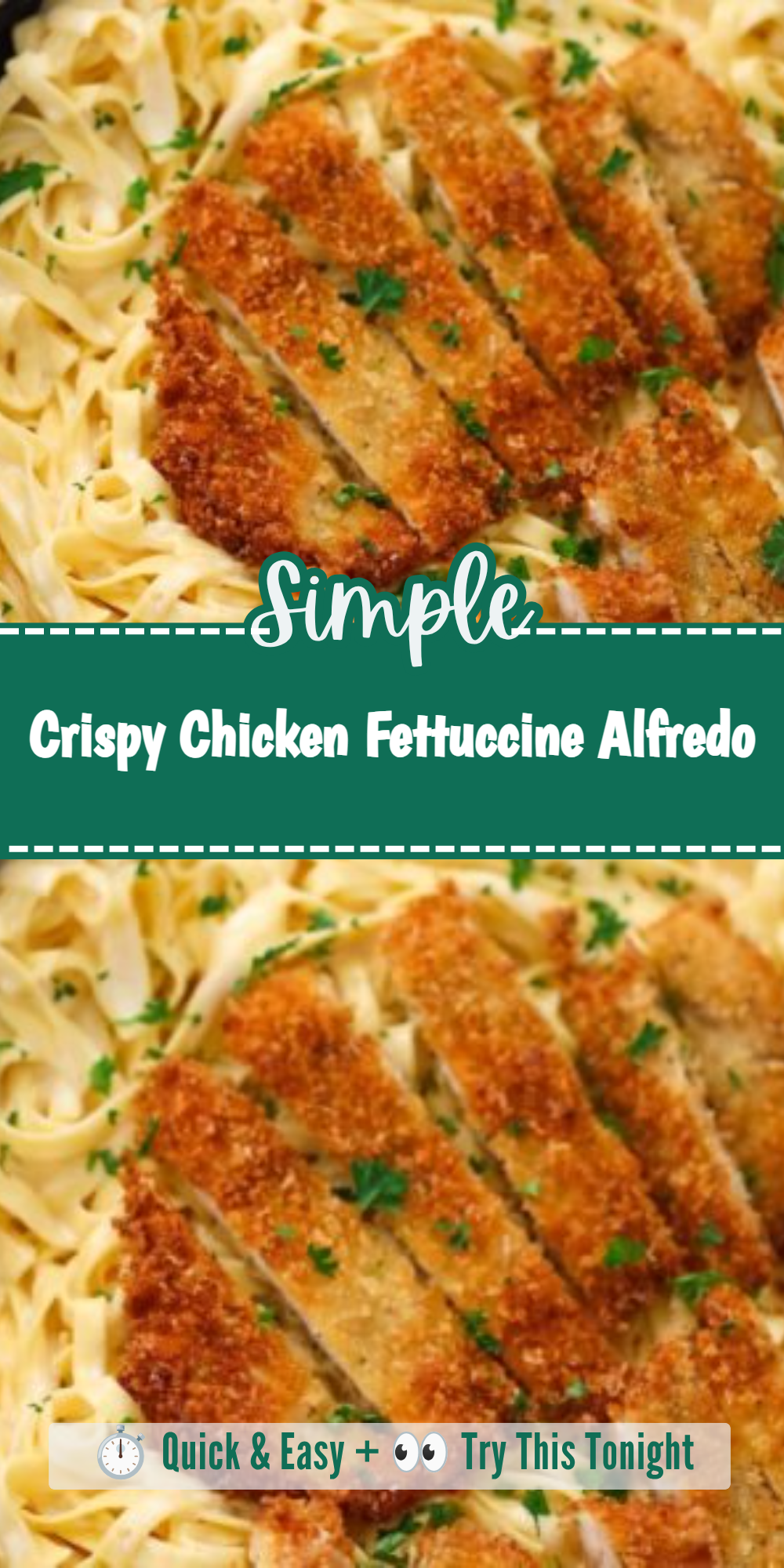 Crispy Chicken Fettuccine Alfredo