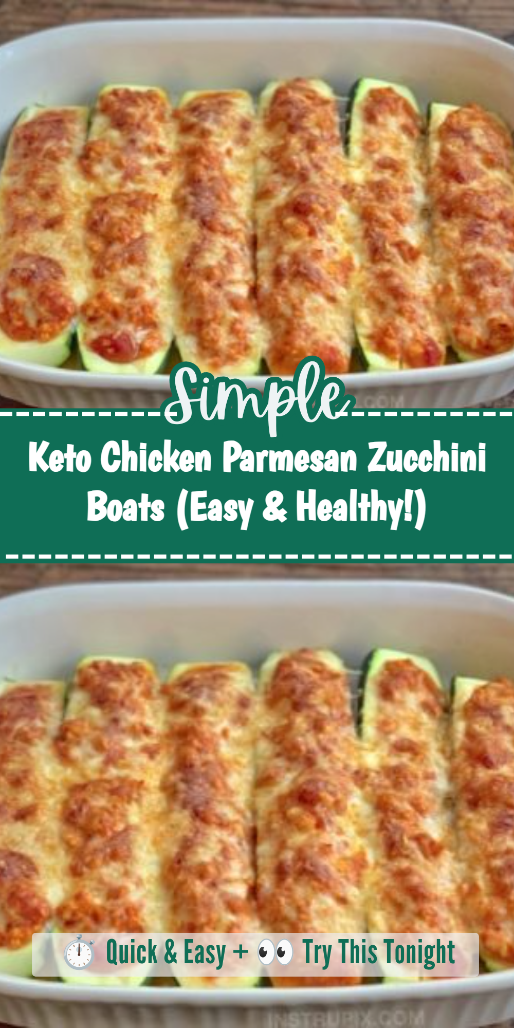 Keto Chicken Parmesan Zucchini Boats (Easy & Healthy!)