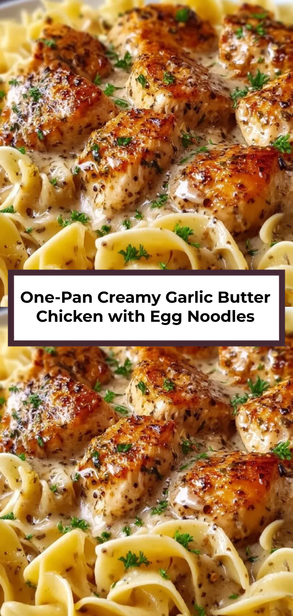 One-Pan Creamy Garlic Butter Chicken with Egg Noodles