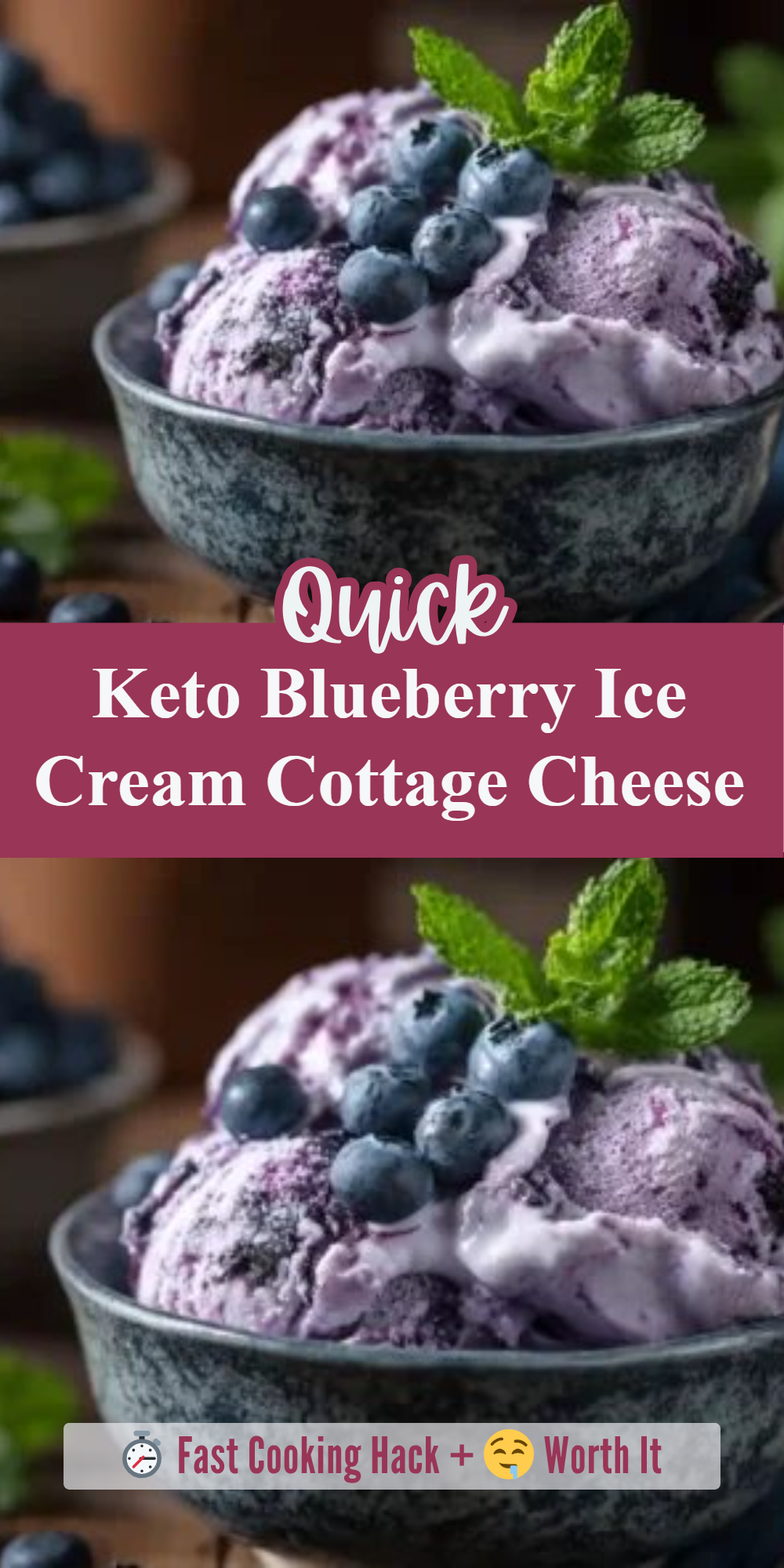 Keto Blueberry Ice Cream Cottage Cheese