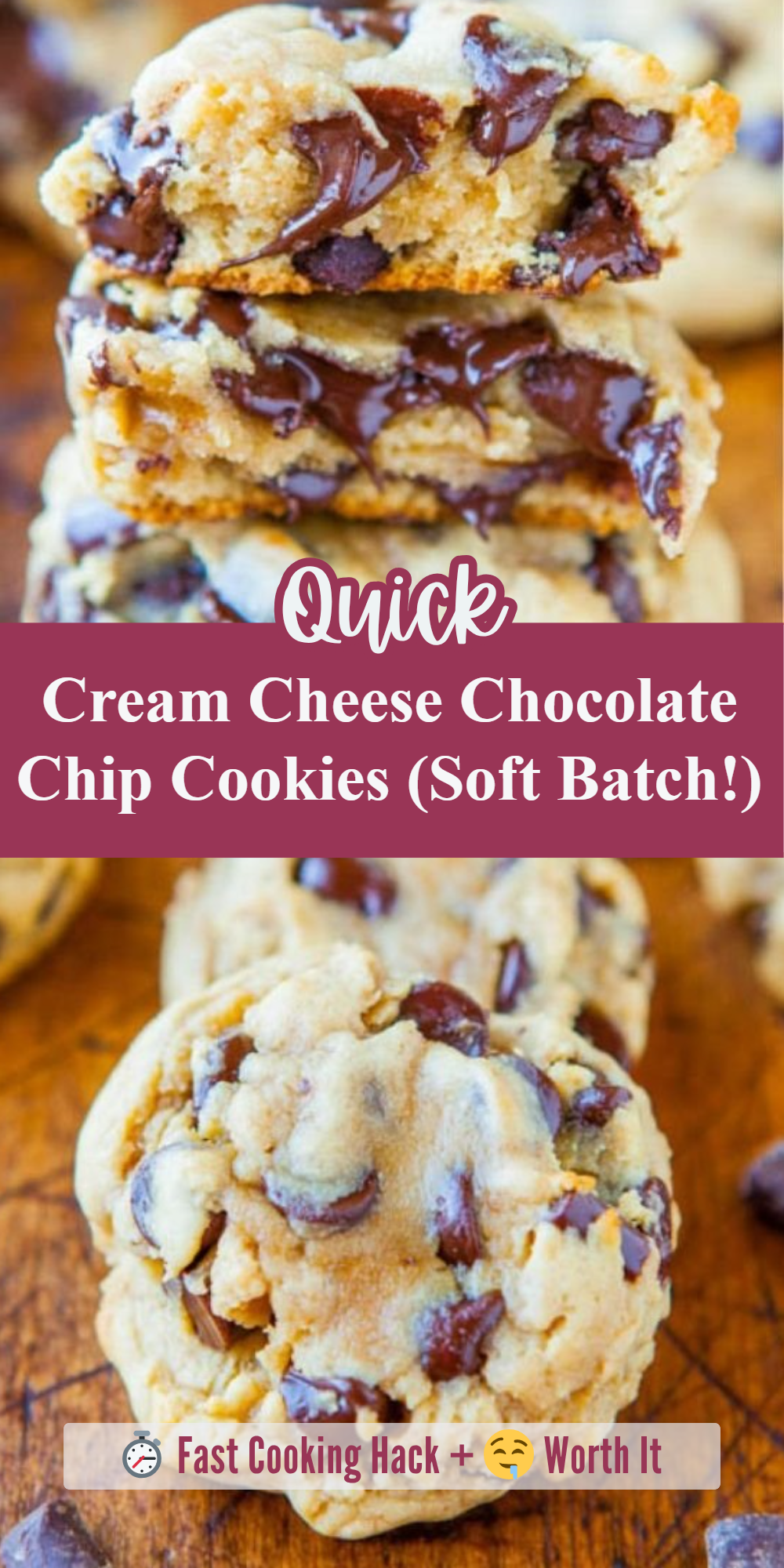 Cream Cheese Chocolate Chip Cookies (Soft Batch!)