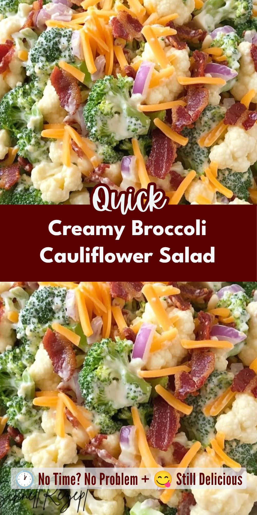 Creamy Broccoli Cauliflower Salad