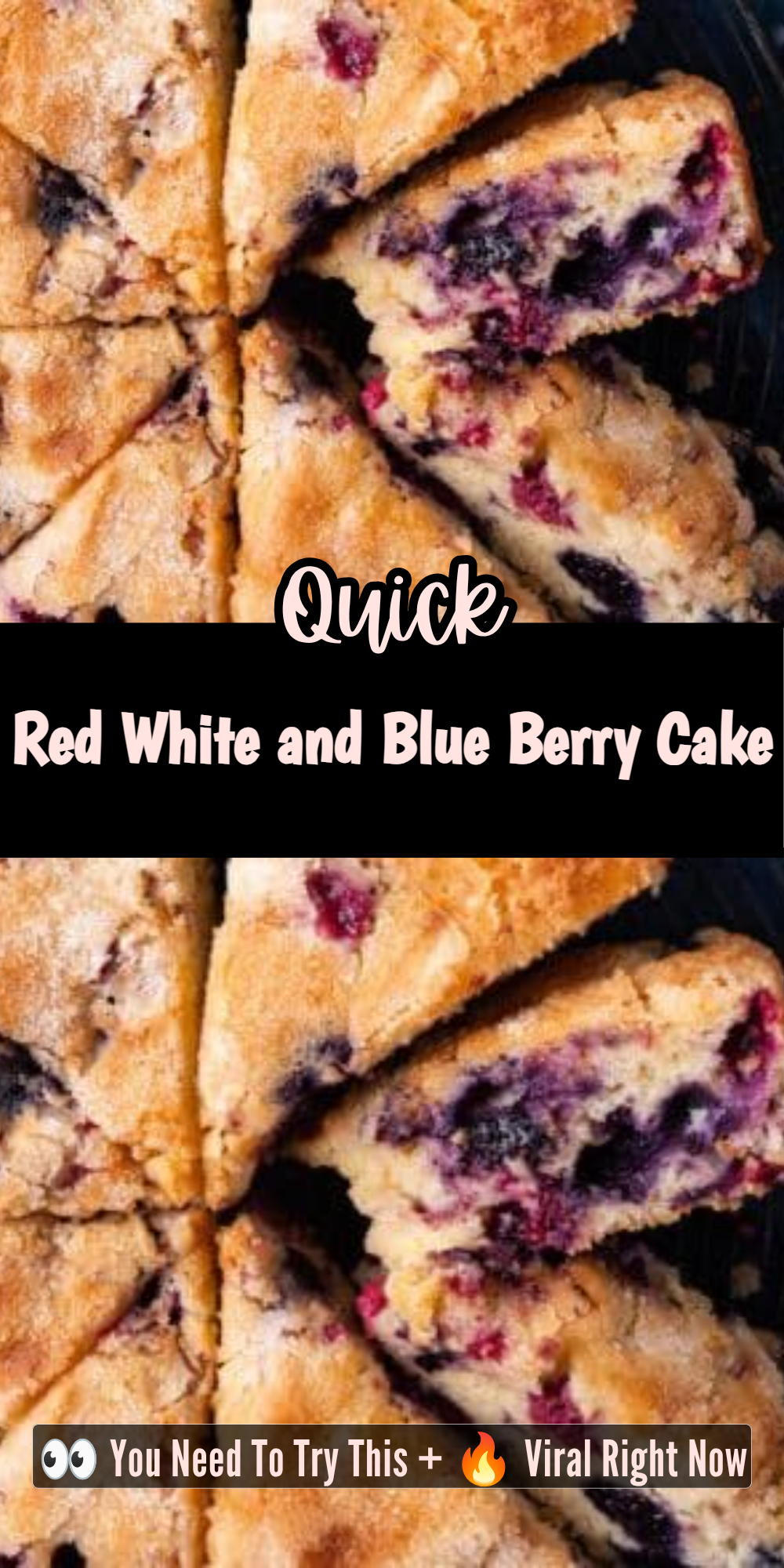 Red White and Blue Berry Cake