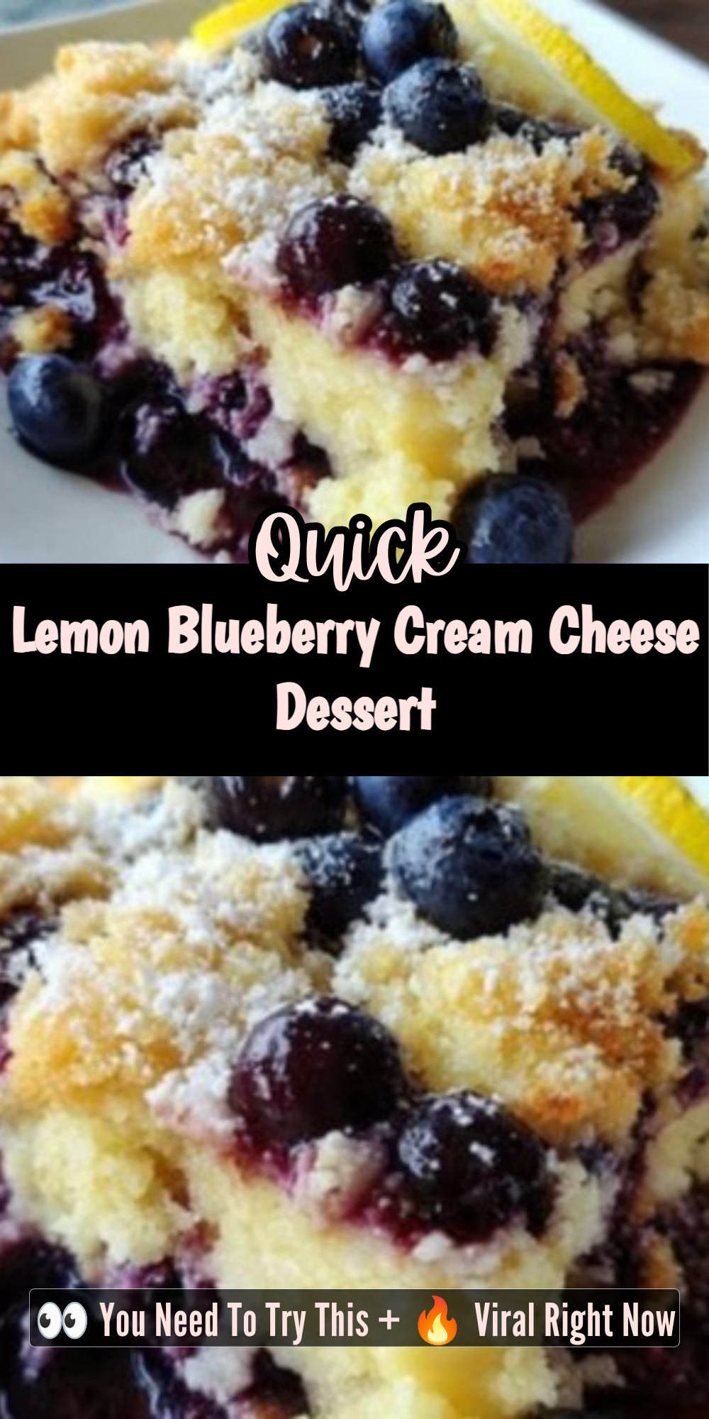 Lemon Blueberry Cream Cheese Dessert