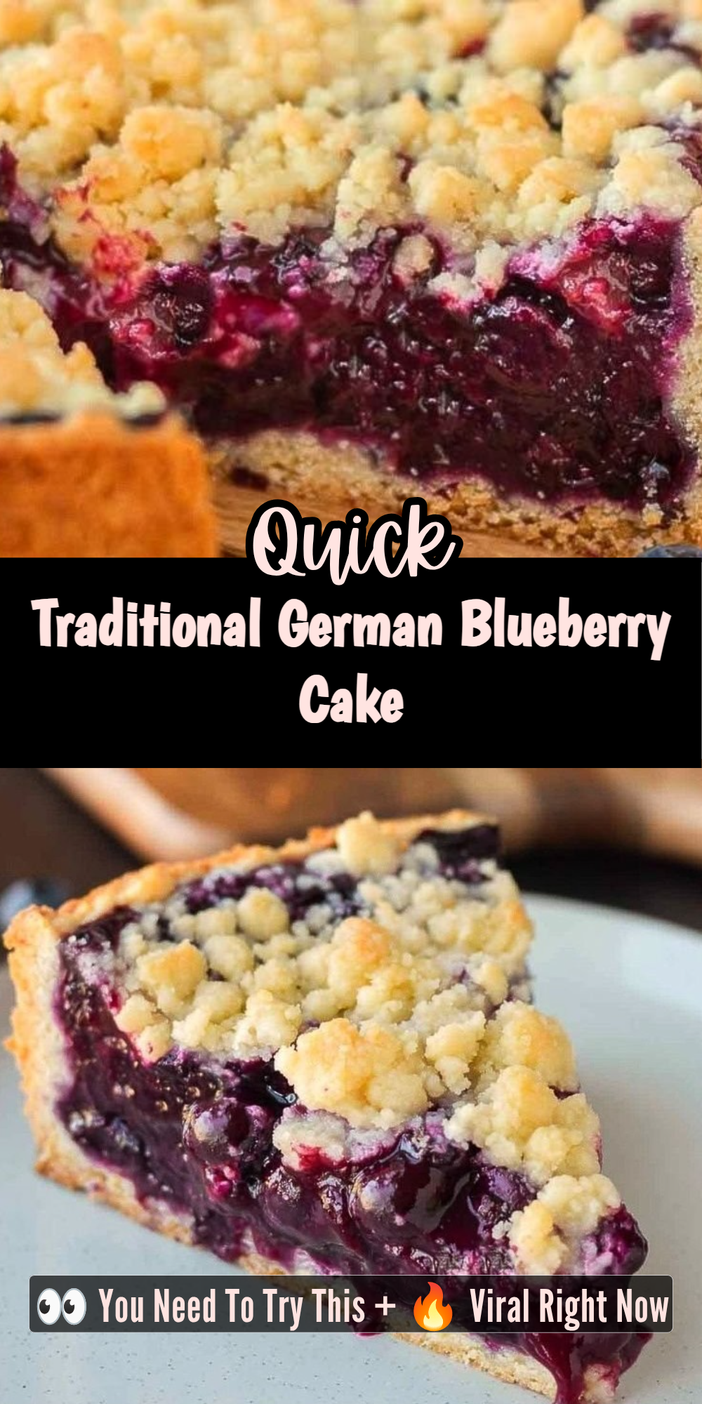 Traditional German Blueberry Cake