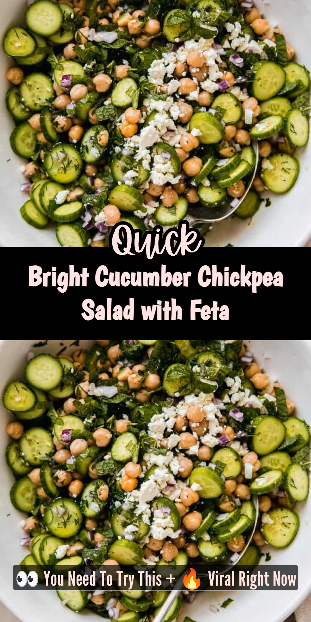 Bright Cucumber Chickpea Salad with Feta