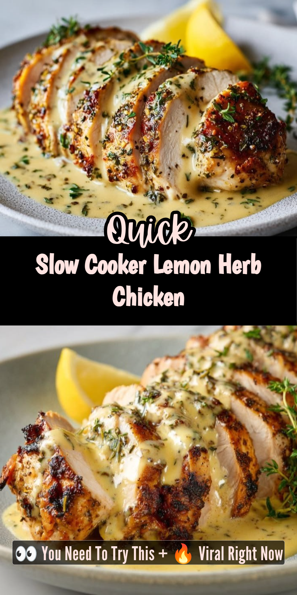 Slow Cooker Lemon Herb Chicken