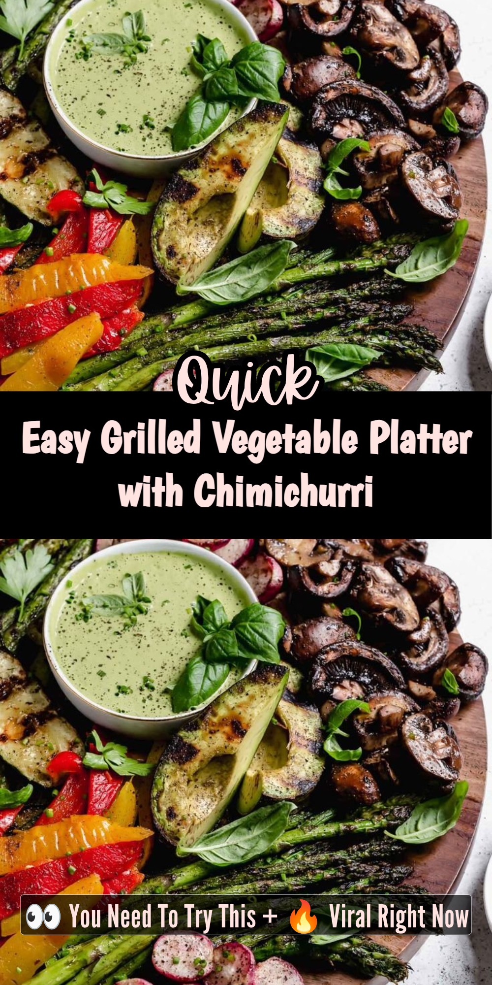 Easy Grilled Vegetable Platter with Chimichurri