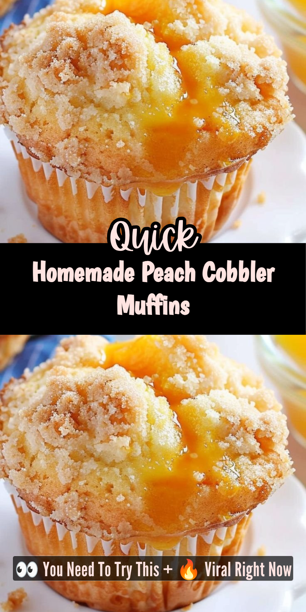 Homemade Peach Cobbler Muffins
