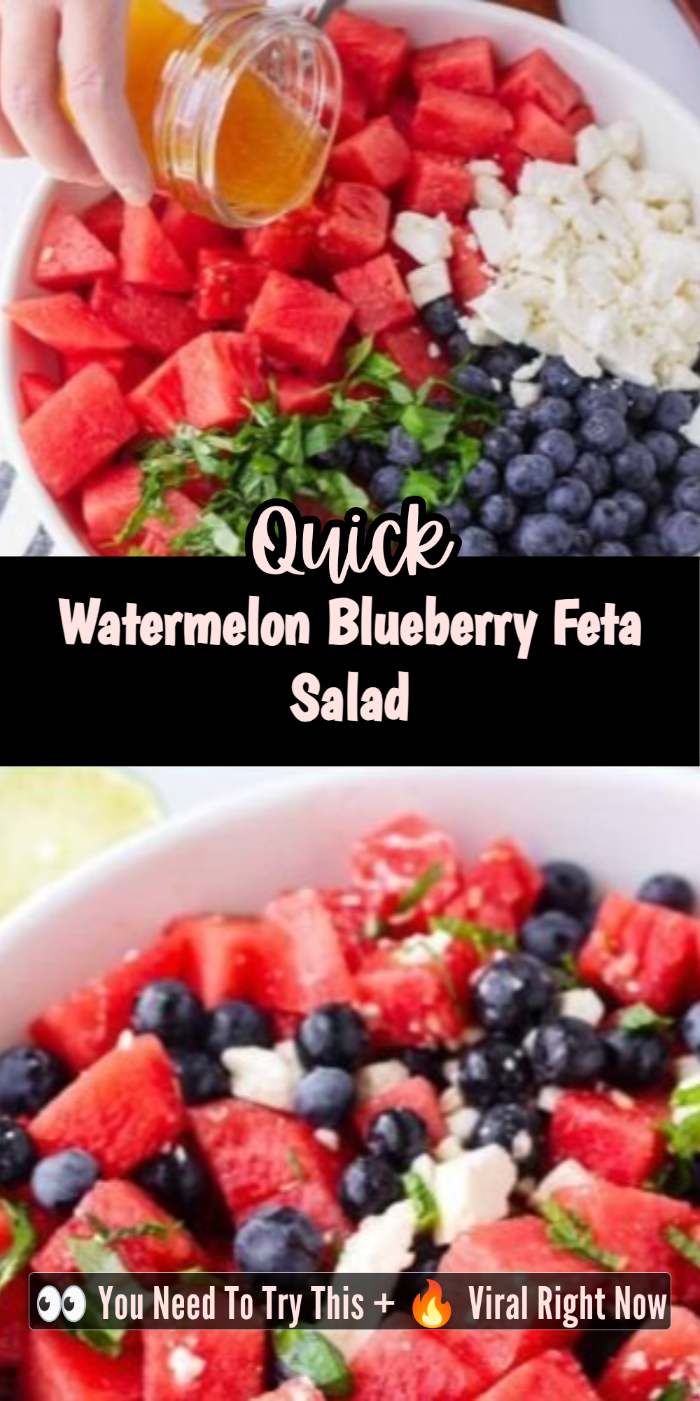 Watermelon Blueberry Feta Salad
