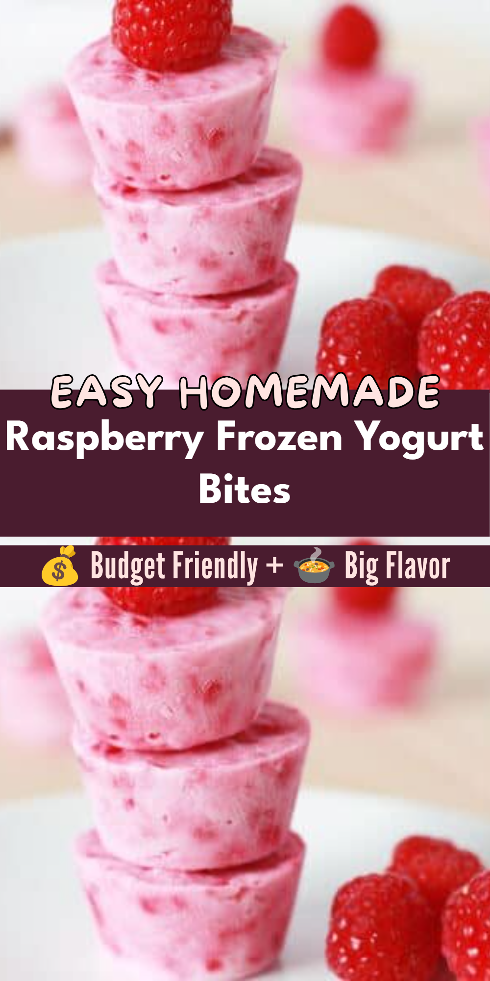 Raspberry Frozen Yogurt Bites