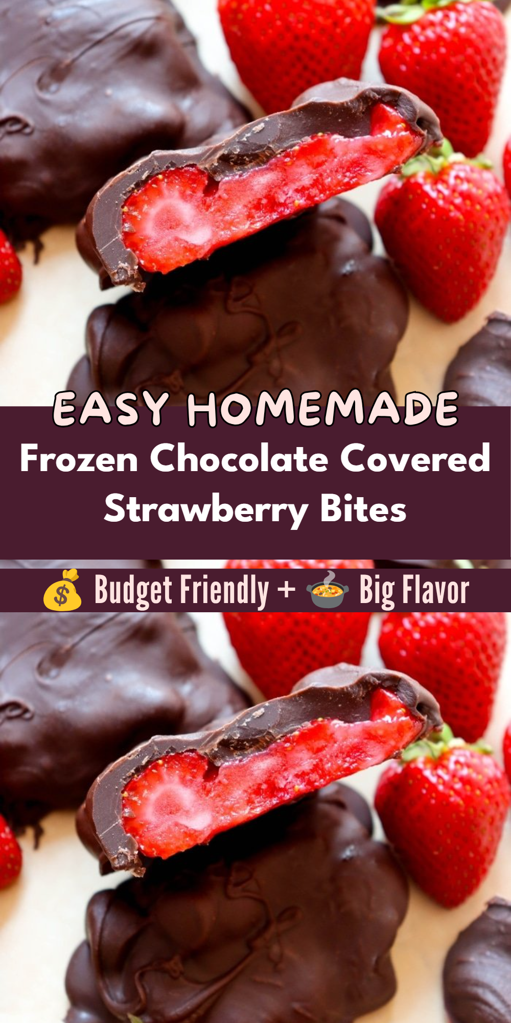 Frozen Chocolate Covered Strawberry Bites