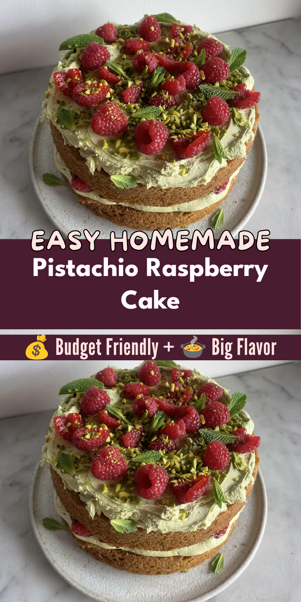 Pistachio Raspberry Cake