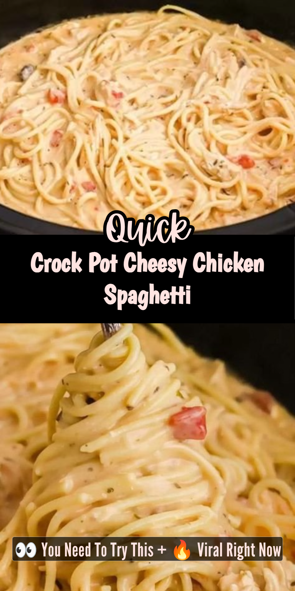 Crock Pot Cheesy Chicken Spaghetti