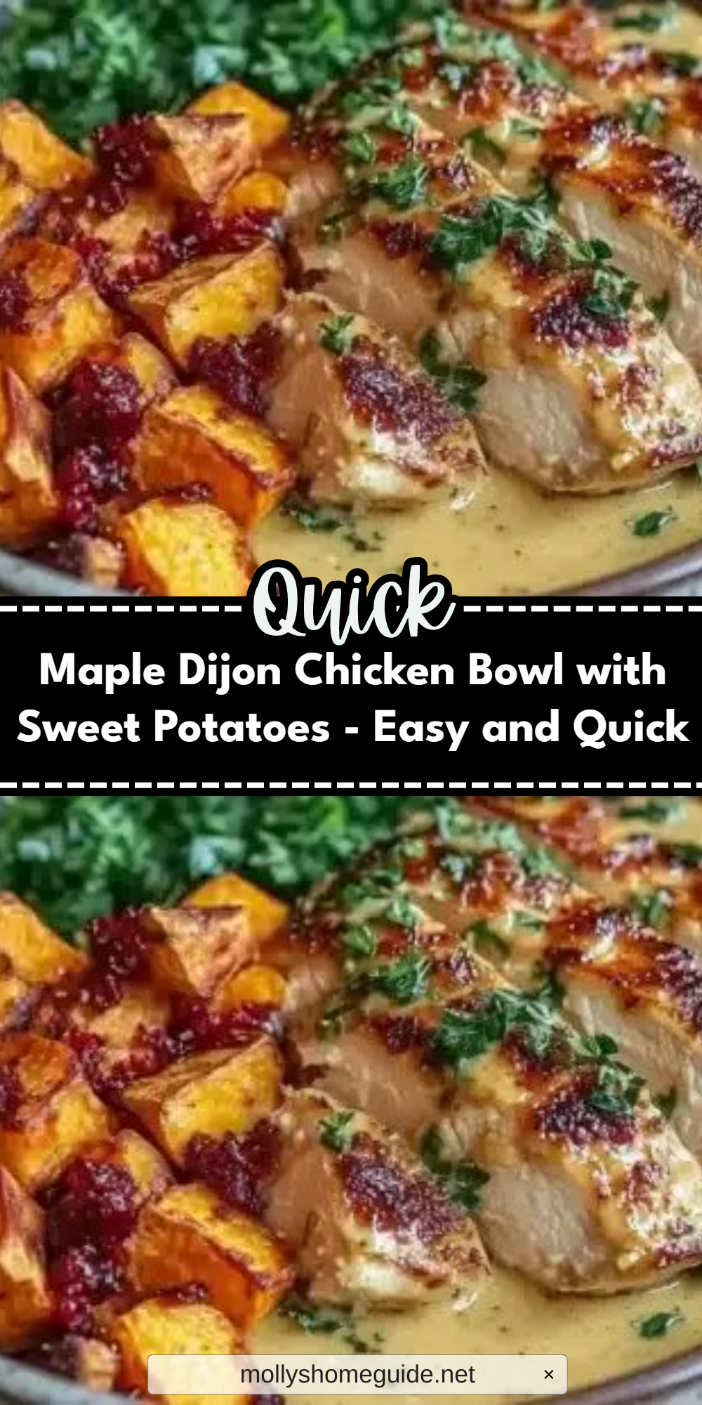 Maple Dijon Chicken Bowl with Sweet Potatoes - Easy and Quick