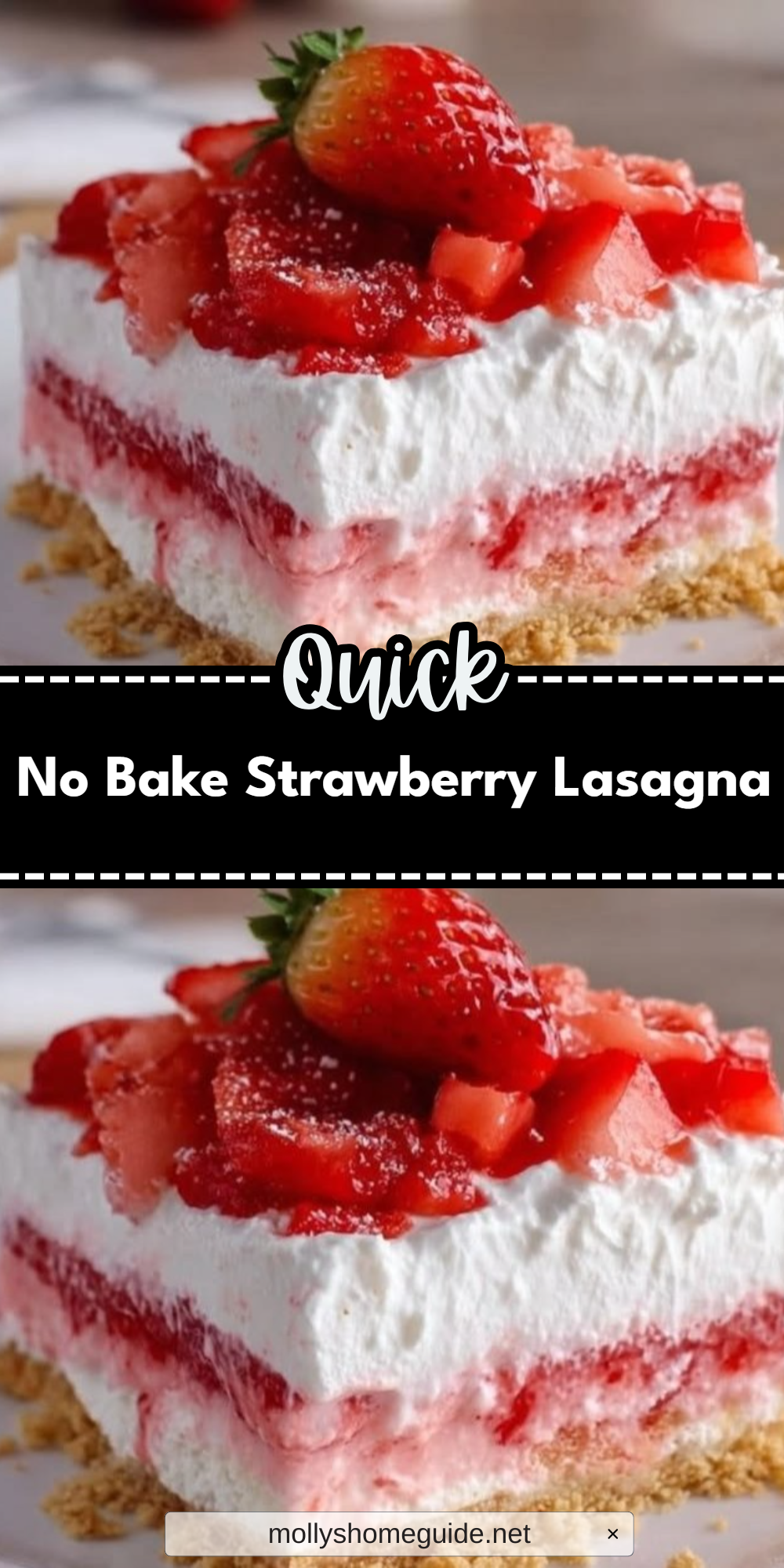 No Bake Strawberry Lasagna