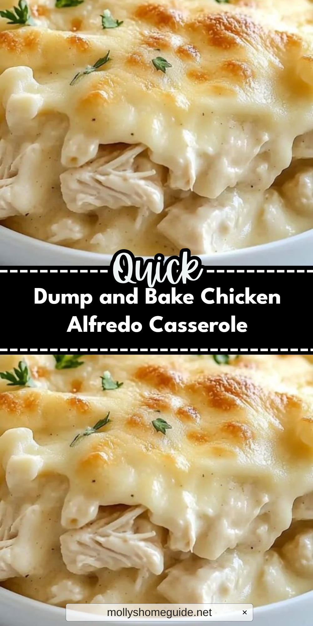 Dump and Bake Chicken Alfredo Casserole