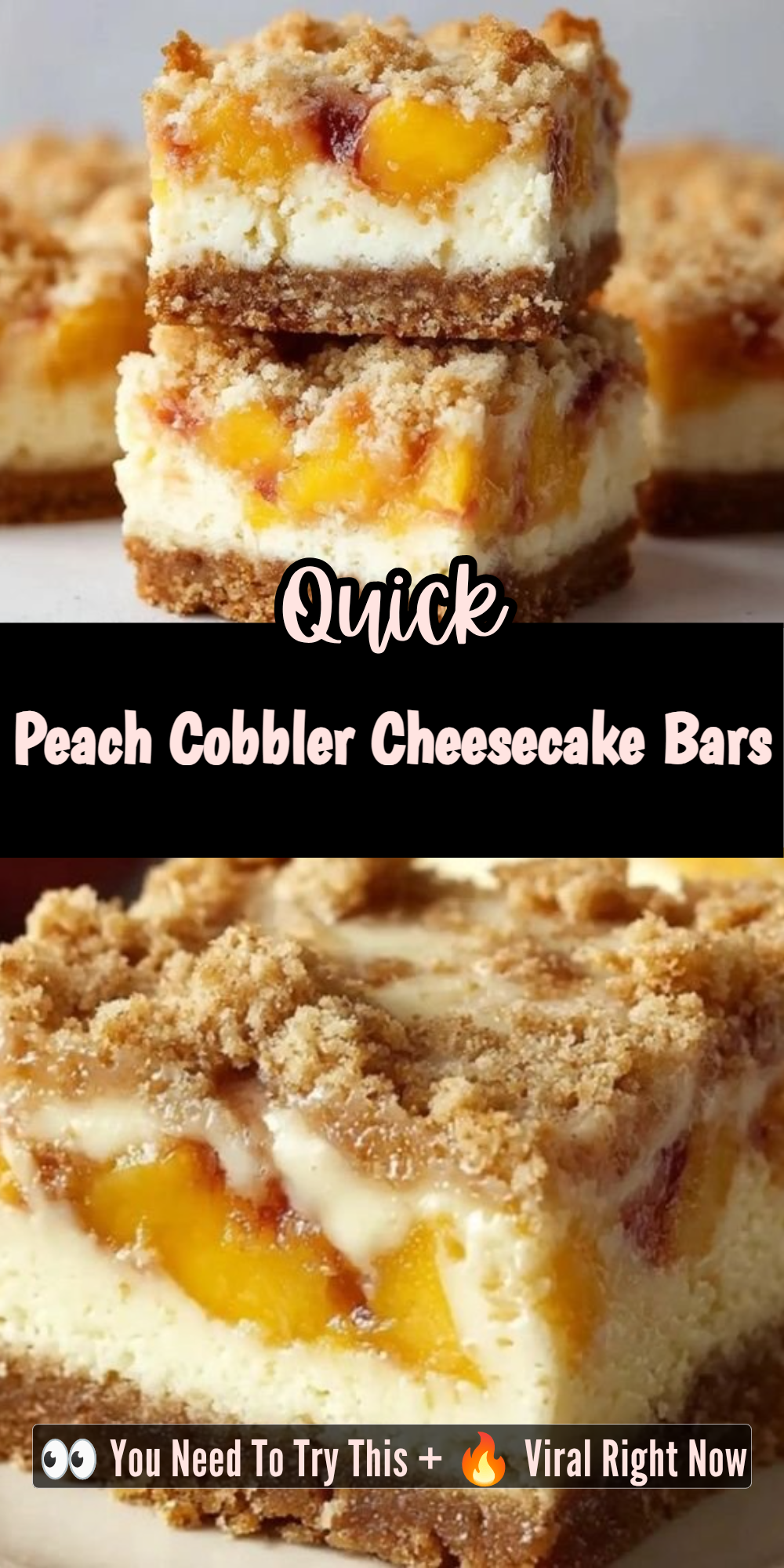 Peach Cobbler Cheesecake Bars