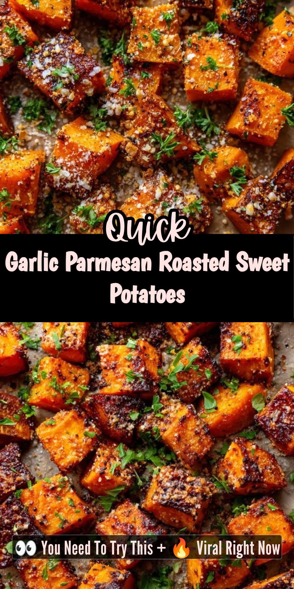 Garlic Parmesan Roasted Sweet Potatoes
