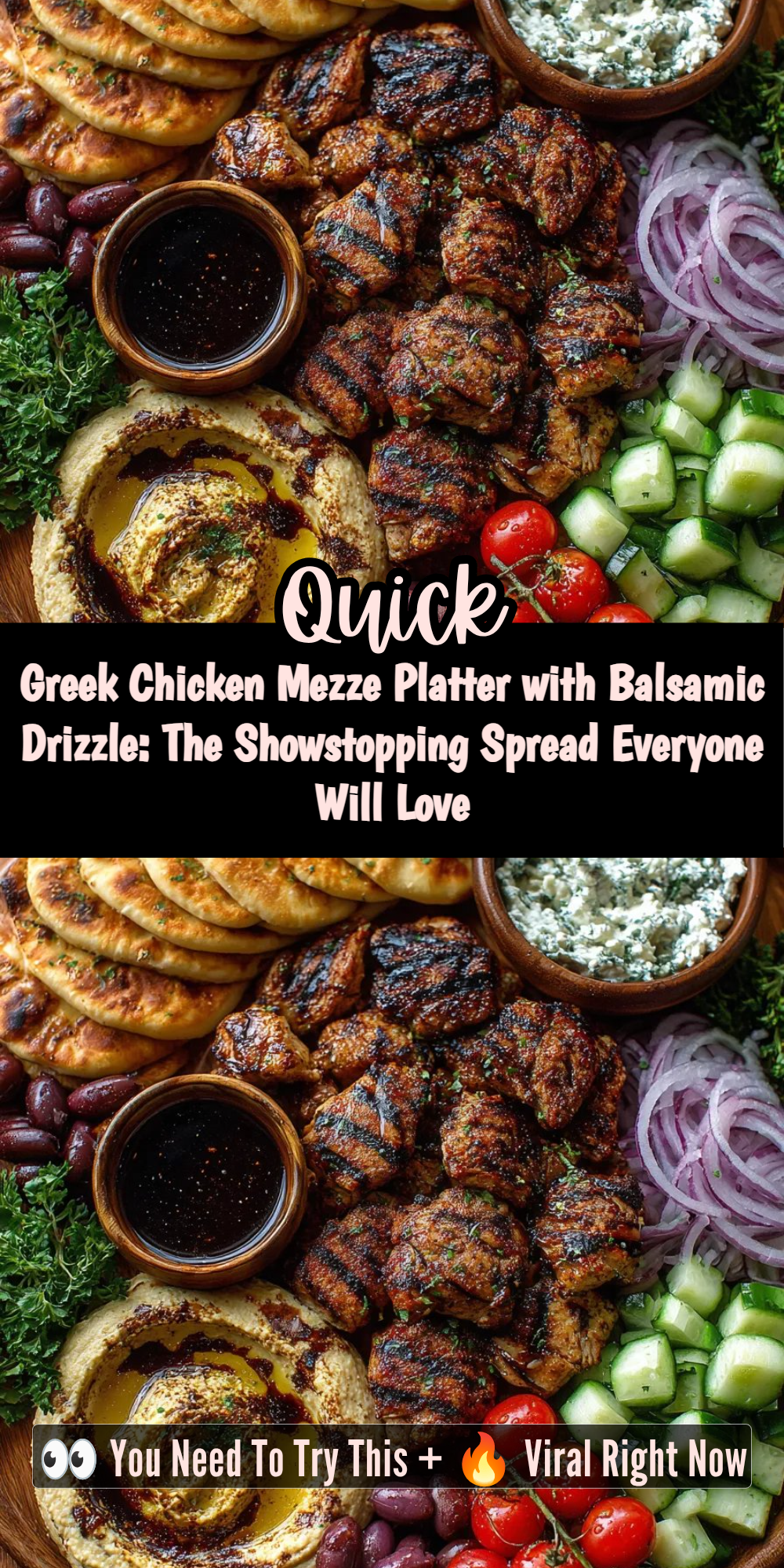 Greek Chicken Mezze Platter with Balsamic Drizzle: The Showstopping Spread Everyone Will Love