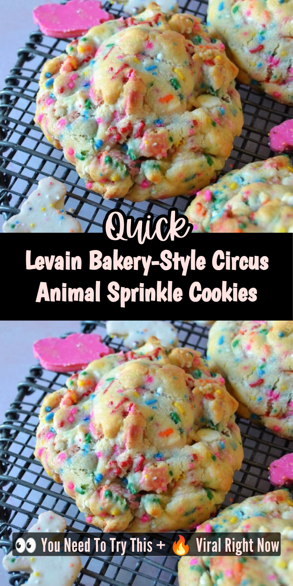 Levain Bakery-Style Circus Animal Sprinkle Cookies